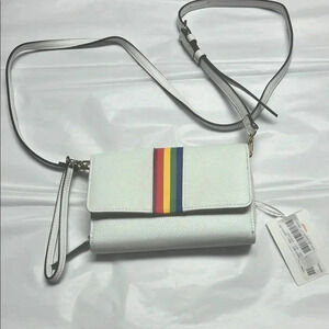 White Crossbody Bag with Striped Detail